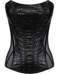Elisabetta Franchi - Top estilo corsé con efecto de piel de cocodrilo - Lyst