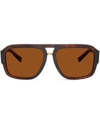 Dolce & Gabbana - Dg Crossed パイロット サングラス - Lyst