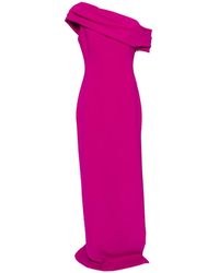 Amsale - Off-Shoulder Maxi Dress - Lyst