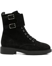Gianvito Rossi - 35Mm Ripley Double-Buckle Suede Boots - Lyst