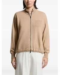 Peserico - Zip-Up Ribbed Cardigan - Lyst