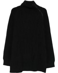 Yohji Yamamoto - High-Neck Cable-Knit Sweater - Lyst
