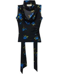 Blumarine - Top Met V-Hals En Bloemenprint - Lyst
