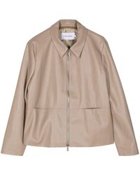Calvin Klein - Regenerated-leather Zip-up Jacket - Lyst