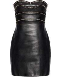 Versace - Leather Off-Shoulder Dress - Lyst