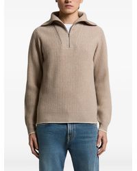 Peserico - Ribbed-Knit Quarter-Zip Sweater - Lyst