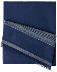 Brunello Cucinelli - Embroidered-Detail Linen Scarf - Lyst