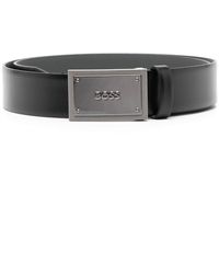 BOSS - Logo-emed Reversible Leather Belt - Lyst