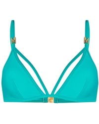 Moschino - Top Bikini Con Placca Logo - Lyst