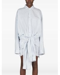 Balenciaga - Pinstriped Mini Shirt Dress - Lyst