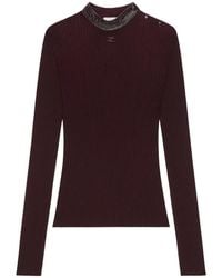 Courreges - Vinyl Collar Ribbed Knit Sweater - Lyst