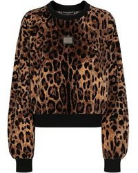 Dolce & Gabbana - Leopard-Jacquard Chenille Jumper - Lyst