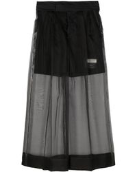 Undercover - Silk-overlay Wide-leg Trousers - Lyst