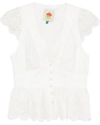 FARM Rio - Off- Embroidered Lace Blouse - Lyst