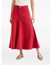 Brunello Cucinelli - High-Waisted A-Line Midi Skirt - Lyst