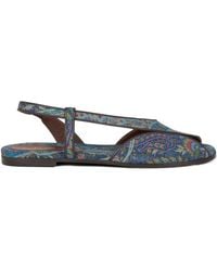 Etro - Low Jacquard Denim Sandals - Lyst