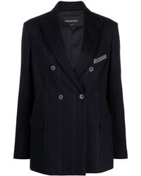 Fabiana Filippi - Stripe-Detail Double-Breasted Blazer - Lyst