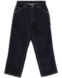 Neighborhood - Contrast-Stitch Jeans - Lyst