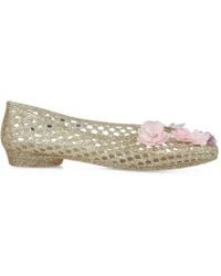 HEAVENLY JELLY - Hibiscus Floral-Appliqué Ballet Flats - Lyst
