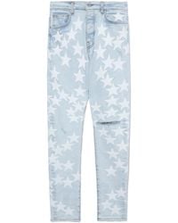 Amiri - X Chemist Leather-Stars Skinny Jeans - Lyst
