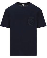 Loewe - T-Shirt mit Logo-Stickerei - Lyst
