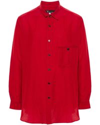 Y's Yohji Yamamoto - Asymmetric-collar Linen-blend Shirt - Lyst