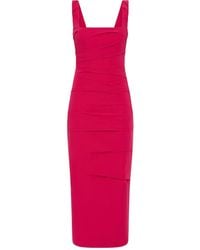 Rachel Gilbert - Drapiertes Anna Midikleid Mit Eckigem Ausschnitt - Lyst