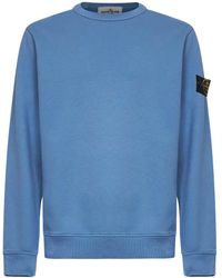 Stone Island - Geripptes Sweatshirt mit rundem Ausschnitt - Lyst