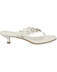 MICHAEL Michael Kors - Logo-Cutout Kitten-Heel Sandals - Lyst