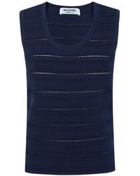 Blugirl Blumarine - Pointelle-Knit Ribbed Top - Lyst