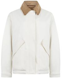 Aspesi - Corduroy-Collar Flap-Pocket Jacket - Lyst