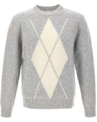 Eleventy - Geometric-Pattern Wool Sweater - Lyst