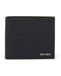 Prada - Saffiano Wallet With Logo - Lyst