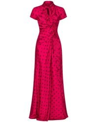 Saloni - Kelly Polka-Dot Jacquard Maxi Dress - Lyst