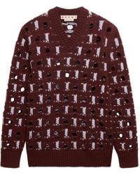 Marni - Wool-Cashmere Sweater With Cut-Out Polka Dots - Lyst