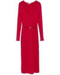 Twinset - Geripptes Strickkleid mit Gürtel - Lyst