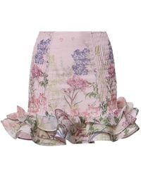Charo Ruiz - Turma Floral-Print Ruffled Mini Skirt - Lyst