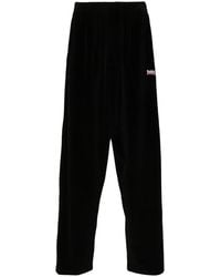 Balenciaga - Logo-Embroidered Velour Track Pants - Lyst