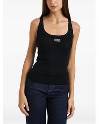 Elisabetta Franchi - Logo-Plaque Ribbed Tank Top - Lyst