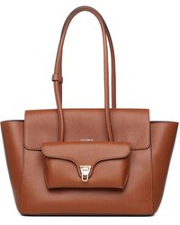 Coccinelle - Sac Cabas Double Beat En Cuir De Veau - Lyst