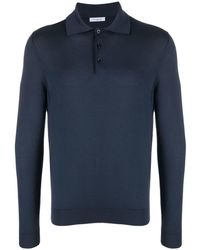Malo - Long-sleeved Cotton Polo Shirt - Lyst