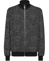 Philipp Plein - Monogram-Jacquard Bomber Jacket - Lyst