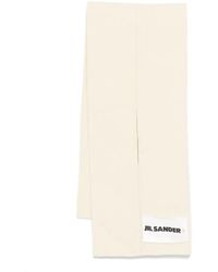 Jil Sander - Schal mit Logo-Patch - Lyst