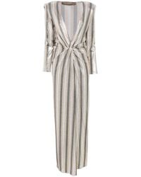 SIMONA CORSELLINI - Striped-Pattern Maxi Dress - Lyst