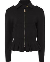 Temperley London - Ruffled Zip Napoleon Knit Jacket - Lyst