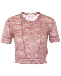 Patrizia Pepe - T-Shirt Brodé De Dentelle - Lyst