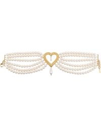 Moschino - Collier ras-du-cou en perles à pendentif cœur - Lyst