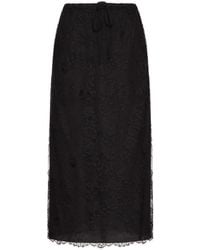 Valentino Garavani - Lace-Detail Midi Skirt - Lyst