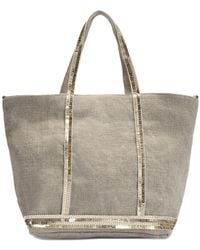 Vanessa Bruno - Kleine Tote Bag Aus Leinen Mit Paillettenbesatz - Lyst