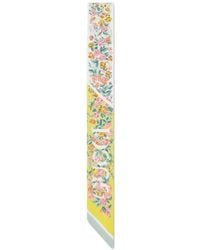Gucci - Floral Print Bow Scarf - Lyst